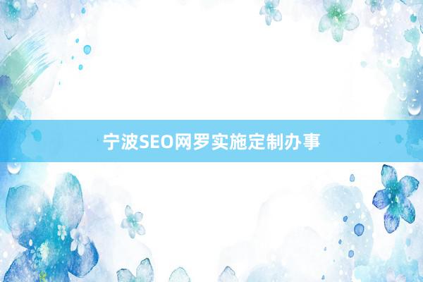 宁波SEO网罗实施定制办事